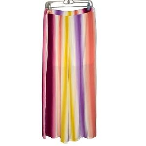 Love In rainbow ombré striped flowy wide‎ leg pant. Size 1X
